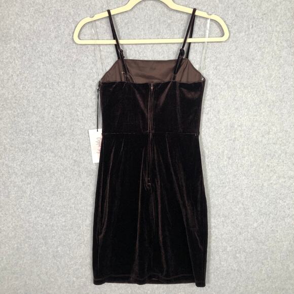 Y2K‎ 90s Crystal Sky Dress Small Brown Velvet Velour Whimsigoth Feminine Witchy - Picture 6 of 10